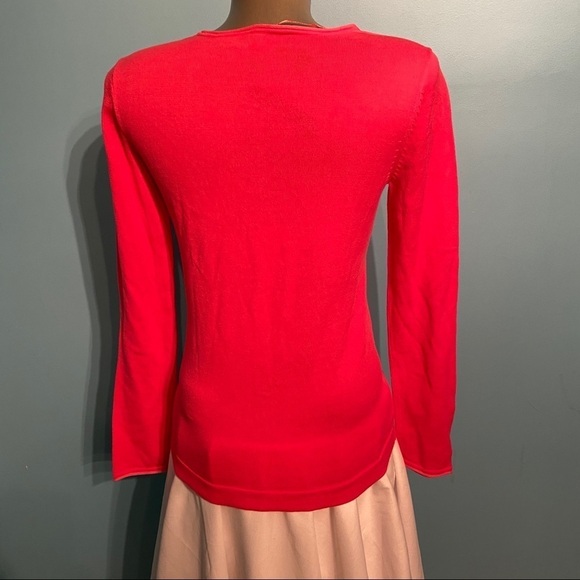Women’s  Olsen‎ pink 100% cotton v-neck sweater - Picture 3 of 6